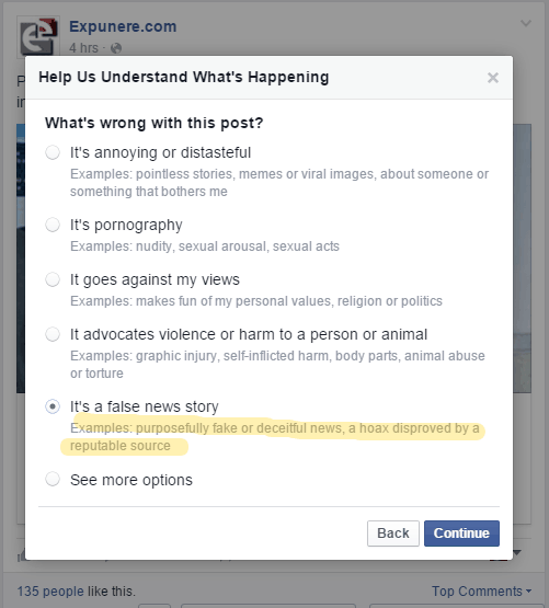 Cum raportezi o stire falsa pe facebook. Si de ce